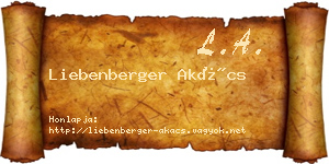 Liebenberger Akács névjegykártya